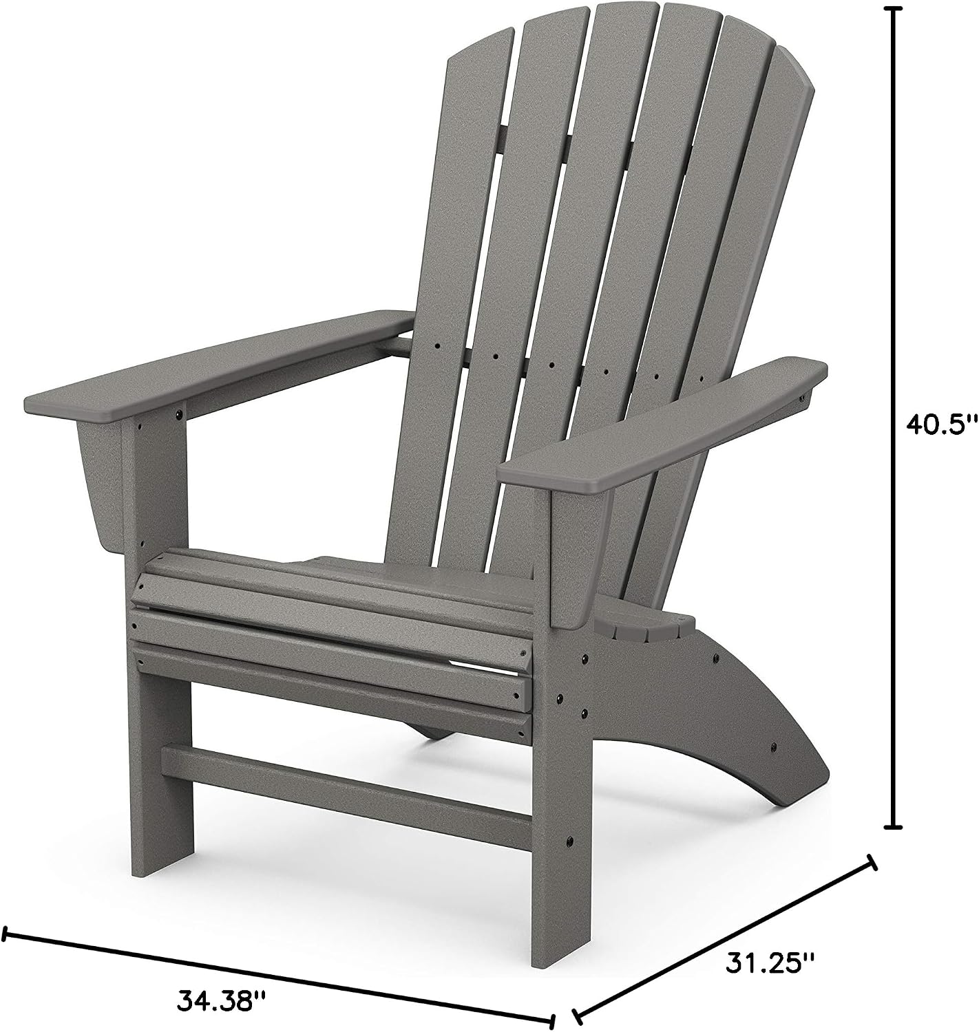 POLYWOOD Nautical Curveback Adirondack Chair, HDPE Outdoor Patio Furniture for Deck, Pool, Garden, Made in USA