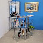 Mango Steam Contemporary Modern Home Entertainment Liquor Bar Catalina Table (Tower Bar, Clear)