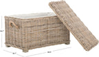 SAFAVIEH Home Collection – Salim Grey Rattan Storage Trunk with Handles, Woven Wicker Storage Chest for Living Room, Bedroom or Den, Fully Assembled (SEA7019A)
