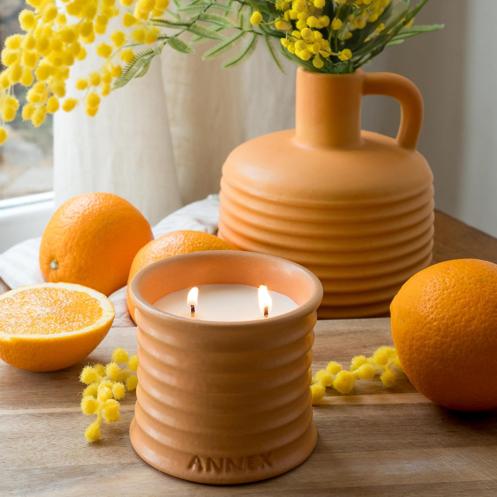 Annex Large Ceramic Handmade Bud Vase, Perfect for Pampas Grass, Book Vase for Flowers, Boho Room Decor for Home, Table, Shelf, Floor, Centerpiece or Book Display