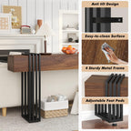knoworld 63 Inch Long Console Table, Extra Thick Industrial Sofa Table Behind The Couch Rectangular Entryway Table for Entrance Hallway Living Room, Entire top Board & 4-Pipe Legs, Rustic Brown