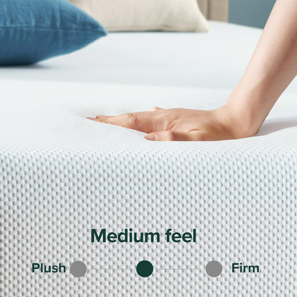 Zinus 10 Inch Green Tea Cooling Memory Foam Mattress [New Version], Queen, Fiberglass Free, Medium Firmness, Cooling Gel Foam, Certified Safe Foams & Fabric, Mattress in A Box
