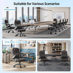 Big and Tall Office Chair with 5D Arms, Fabric & PU Leather Heavy Duty Desk Chair, Adjustable Lumbar Support & Height, Tilt Function, High Back Ergonomic Executive Computer Chair