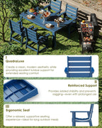 GREENVINES Outdoor Dining Chairs Set of 2 | HDPE | Patio Chair | All-Weather | Blue