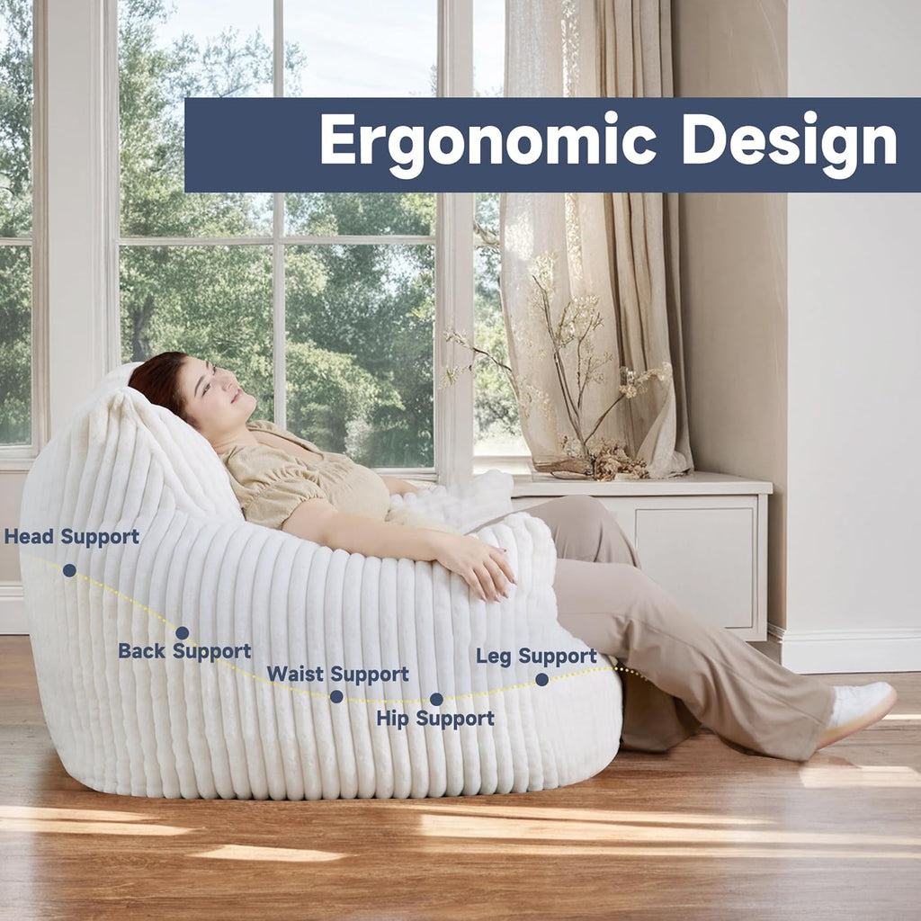 Oversized Bean Bag Chair for Living Room Furniture Bean Bag Chairs for Adults- Small Couch & Lounge Accent Chair for Living Room Chairs or Bedroom