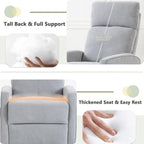 Heated Massage Swivel Rocker Recliner Chair for Nursery - Small Space Reclining Chair with Lumbar Support, 360° Swivel & Gentle Rocking, Ergonomic High Back Short Plush Light Grey