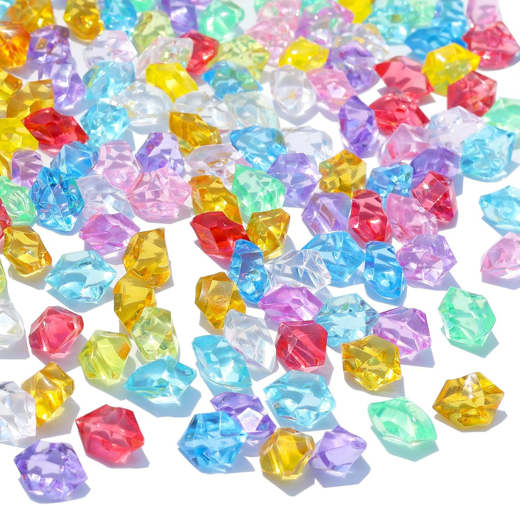 QYGL 850PCS+ Colorful Fake Diamonds, Fake Ice, Acrylic Rocks Bulk Plastic Gems for Vase Fillers, Table Scatter, Wedding Centerpieces, Party Decoration, Crafts, Aquarium & Food Display