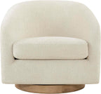 CHITA Swivel Accent Chair Set of 2, Fully Assembled Fabric Barrel Armchair with FSC Certified Upholstered for Living Room, Bedroom and Office, Cream