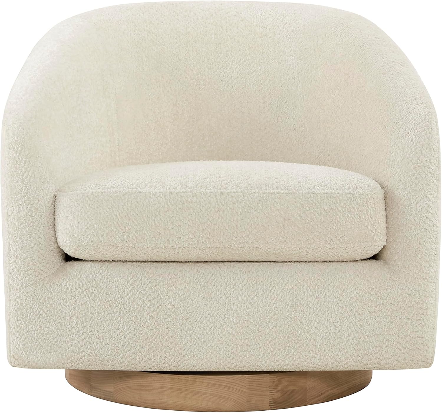 CHITA Swivel Accent Chair Set of 2, Fully Assembled Fabric Barrel Armchair with FSC Certified Upholstered for Living Room, Bedroom and Office, Cream