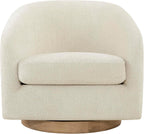 CHITA Swivel Accent Chair Set of 2, Fully Assembled Fabric Barrel Armchair with FSC Certified Upholstered for Living Room, Bedroom and Office, Cream
