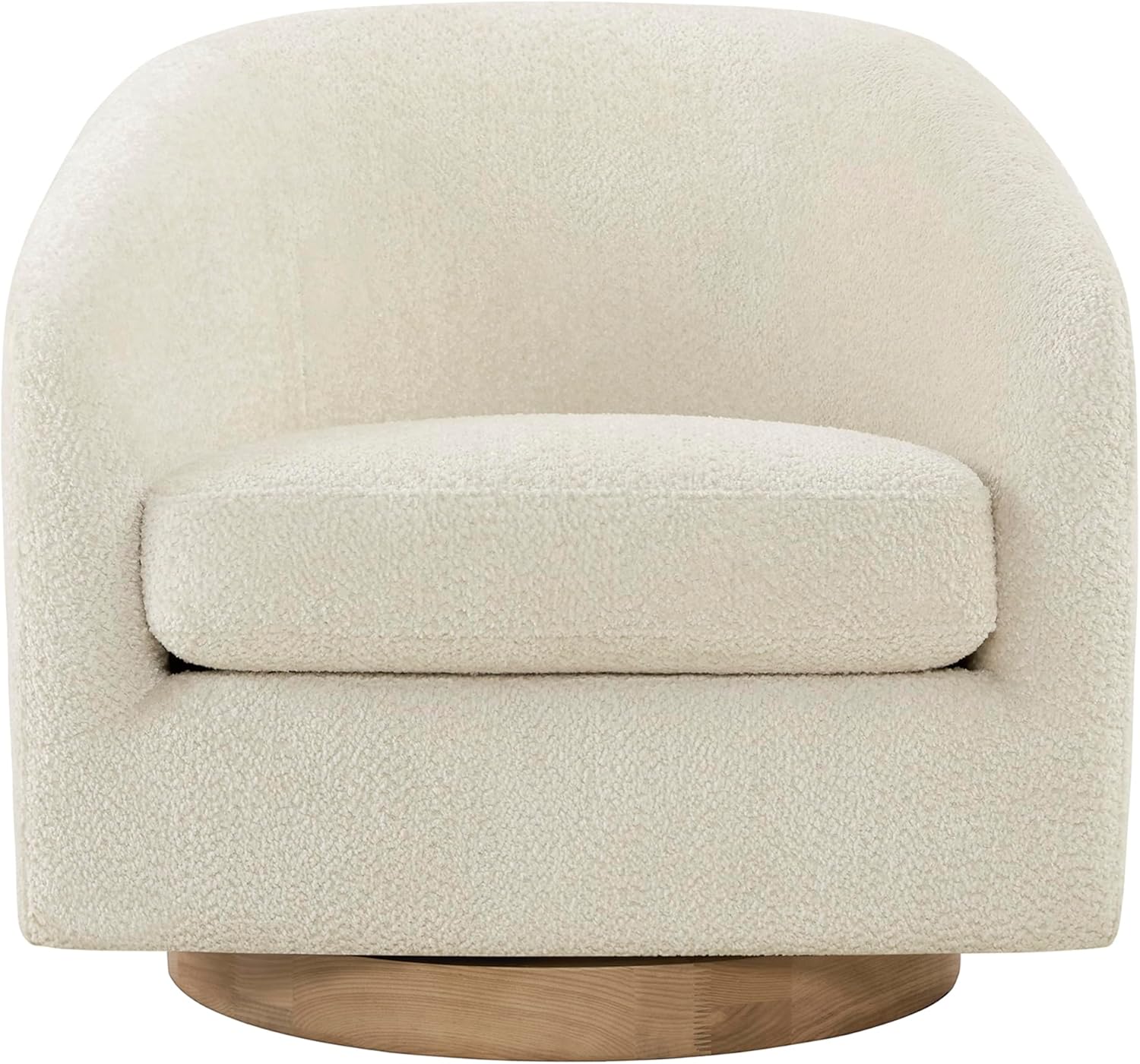 CHITA Swivel Accent Chair Set of 2, Fully Assembled Fabric Barrel Armchair with FSC Certified Upholstered for Living Room, Bedroom and Office, Cream