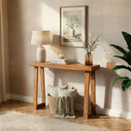 Plank+Beam Solid Wood Console Table, 36 Inch, Sofa Table, Narrow Entryway Table for Hallway, Behind The Couch, Living Room, Foyer, Easy Assembly, Pecan
