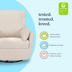 Davinci Juno Swivel Glider, GREENGUARD Gold Certified, Beach | FSC & CertiPUR-US Certified Glider w/ 360° Swivel & Metal Base - Spacious Seating for Extra Comfort - Fully Assembled