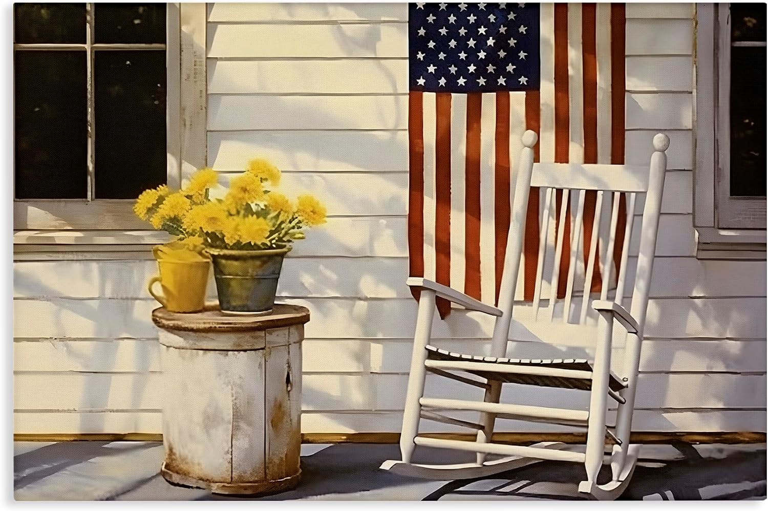 Stupell Industries 'Americana Deco Scene'| Canvas Art | Stupell Industries | 24 x 16 Inches, Easy to Hang and Sturdy, Made in USA, by Petal Prints Design