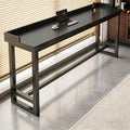 Narrow Bar Table with Edge Panel, Bar Height Tables Solid Wood, Industrial Rectangular Counter Height Table, Long Pub Tables for Small Space Living Room, Behind Couch or Coffee Shop