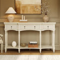 Christopher Knight Home Cally Wood Console Table with Drawers & Bottom Shelf, Narrow Entryway Table with Turned Roman Legs, Traditional Rectangular Wall Table for Living Room Study Hallway, White