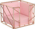 Rose Gold Geometric Sticky Note & Memo Cube Holder, Post Note Dispenser & Desk Organizer Metal Wire for Home, School, Office Supplies (Holder Only)
