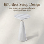 COZAYH Modern Pedestal End Table Round Wood Martini Table, Plant Stand Drink Table for Small Spaces, White Marble Colour