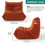 YITAHOME Bean Bag Chairs for Adults | Giant Lazy Floor Sofa with Memory Foam, Comfy Cordury Fireside Chair Beanbags for Living Room Apartment Dorm Office, Brown