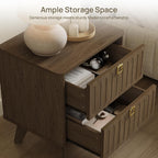 SICOTAS Nightstands Set of 2 with Drawers, 21" Wide Modern Bedside Tables | Modern 21" Wide Bedside Tables Set of 2 with Drawers, Stable Nightstands with Handle Accent End Tables for Bedroom, Apartment