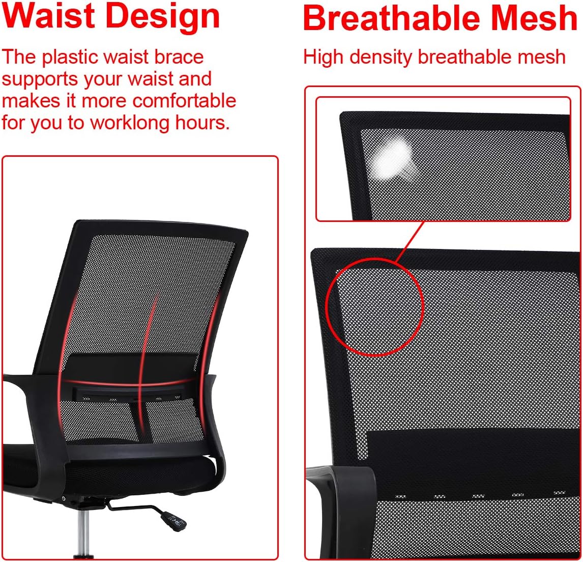 Drafting Chair Tall Office with Lumbar Support Arms for Standing Desk Swivel Rolling Mesh Footrest Ring Height Adjustable Stool Bar High Desk, 250lbs, Seat-Hight 20.7-28.5 inch