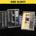 25-Pack Audio Cassette Storage Cases - Clear Plastic Cassette Tape Cases - Storage Solution 4.28" L x 2.75" W x 0.6" H