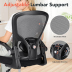 Drafting Chair, Tall Office Chair for Standing Desk, Mesh High Desk Chair with Flip-Up Armrests, Ergonomic Office Chair with Lumbar Support, Adjustable Footrest Ring Studio Chair, Black