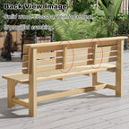 Wood Bench Outdoor with Backrest, Double Garden Bench, Suitable for Parks, Courtyards, Lawns, Playgrounds, and Terraces(Brown,160x40x80cm/63x16x31in)