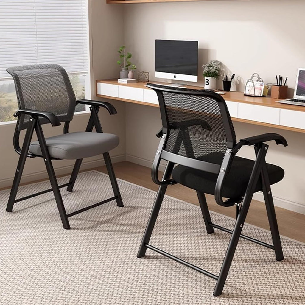 Padded Folding Chair, Folding Chairs with Cushion, Foldable Chairs Indoor for Bedroom Patio Party Event Foldable Dining Chairs(Gray)