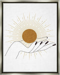 Stupell Industries Hand Holding Deco Inspired Sun with Rays, Design by JJ Design House LLC