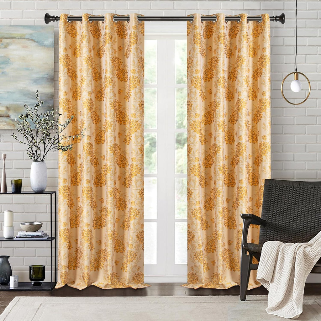 Deco Window Curtain Rods for Windows 18 – 44 Inch, 1 Inch Heavy Duty Extendable Metal Drapery Rod, Adjustable Curtain Rod with Decorative Vaso Finials for Living Room Bedroom, Imperial Bronze