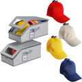 luckin smile Hat Organizer for Baseball Caps - Holds Up to 30 Caps, Includes 4 Hat Hooks, Closet Stackable Hat Box with Cardboard, Sturdy & Durable Dustproof Baseball Cap Organizer (2, Light Gray)