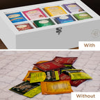 Tea Bag Organizer with Drawer - Bamboo Tea Box Organizer, 8-Compartment Tea Storage Box with Acrylic Lid and Magnetic Closure, Tea Box for Kitchen Counter, Gifts for Mom, Wife, Tea Lovers (White)