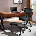 Ergonomic Cross Legged Chair, 360° Swivel Meditation Chair with Wheels for ADHD Desk & Yoga, Criss Cross Design with Strong Lumbar Support, Height-Adjustable Seat Mesh Style, Home Office - Black