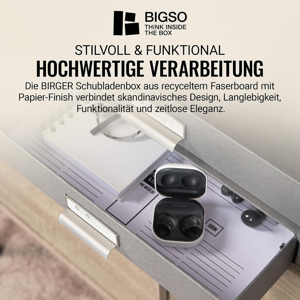 STORE.IT Bigso Box Birger 943154144 Storage Box with Drawers 33 x 25 x 14.5 cm Grey