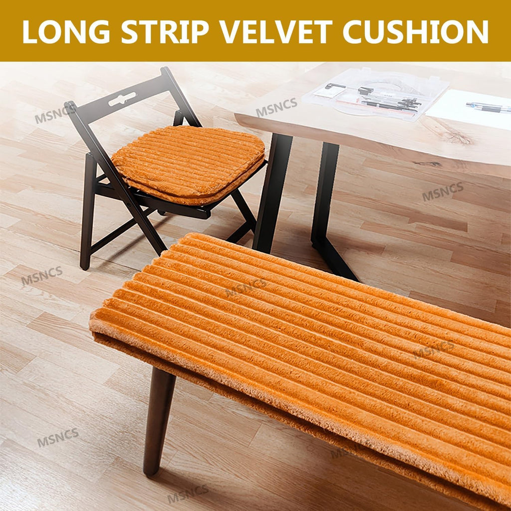 Bench Cushions Indoor/Outdoor Furniture, Corduroy Bench Seat Pad Replacement Cushions 1/2/3 Seater Chair Pads,Washable Removable, for Garden,Patio, Dining Room Benches(Beige Gray,180x40x5cm)