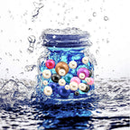 200 Pieces Floating NO Hole Pearls for Vases,White,RoyalBlue Floating Beads for Centerpieces,Floatings Candles,Makeup Brush Beads,Artificial Fake Pearl,Home Weddings Table Centerpieces Party Decor