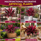 Artificial Tropical Plant UV Resistant Large Faux Plants Outdoor Fake Boston Ferns Potted Plants Realistic Agave Plastic Hostas Greenery Patio Outside Shrubs Flower Grass Front Porch Decor (2 PCS)