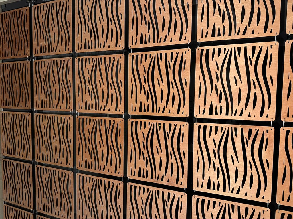 Hanging Wood Divider Panels, Teak Finish, 12 Pack