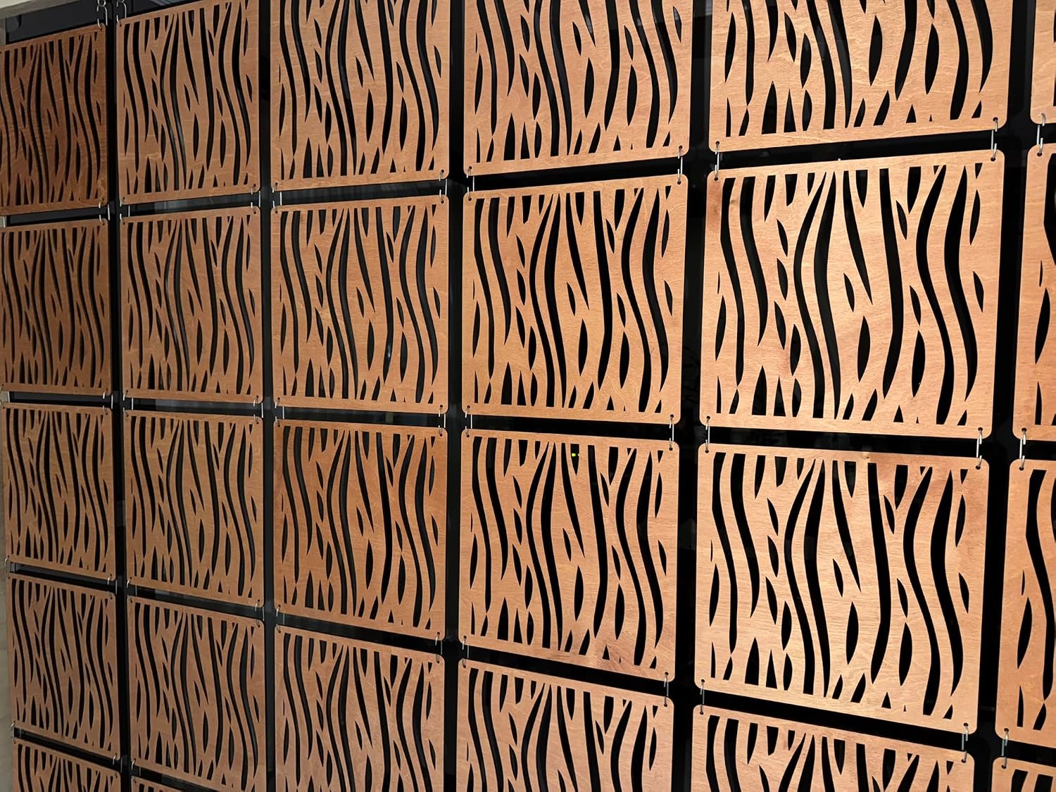 Hanging Wood Divider Panels, Teak Finish, 12 Pack