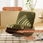 Modern Rocking Chair Recliner, Comfortable Upholstery Glider Chair, Solid Wood Frame, Accent Reading Chair for Bedroom, Living Room, Nursery, Green