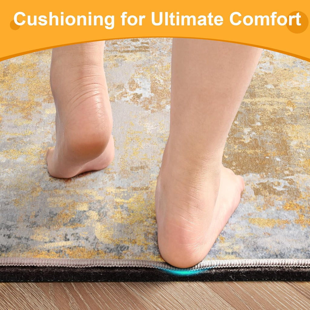 5x7 Non Slip Rug Pad Gripper, 1/4" Thick Cushioned Carpet Pads for Hardwood Floors, Felt and Silicone Backing, Under Area Rugs Anti Skid Mat Keep Rugs in Place