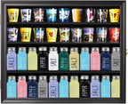 Shot Glass Shooter Display Case Small Wall Curio Cabinet for Salt & Pepper Shaker Display Also Compatible with Funko Pop Figures, Nodder Wobbler Figures - Black Frame