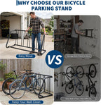 5-Bike Rack Stand, Single Sided Freestanding Metal Bicycle Storage Holder, Heavy-Duty Grid Bike Parking Organizer, Rustproof Steel Bike Stand for Garage Outdoor Home School