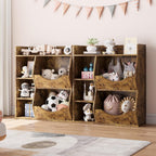 5-Cube Toy & Book Shelf with Storage Bins - Kids Organizer for Playroom, Bedroom, and School Classroom