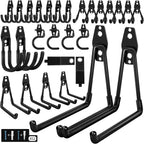 28 Pack Garage Hooks Heavy Duty - Garage Storage and Organization Ladder Hooks with Non Slip PVC Coating for Hanging Bike，Ladder，Garden Tools，Hose