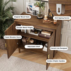 Sideboard Buffet Cabinet with Storage,Sideboard Buffet with Doors and Adjustable Shelf,Wooden Storage Cabinet, 31.3”W x 15.0”D x 30.6”H (Walnut)