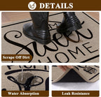 Vaukki Indoor Door Mat 17"x30", Ultra Thin Doormat Indoor Entrance, Non Slip Rubber Backed Inside Welcome Mat for Front Door, Low-Profile Washable Dirt Trapper Entry Floor Mat for Entryway, Sweet Home