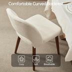 Usaint Wooden Dining Chairs Set of 4, 19.3" Modern Fabric Upholstered Dining Room Chair with Ergonomic Curved Backrest for Kitchen Dining Room and Restaurant, Beige