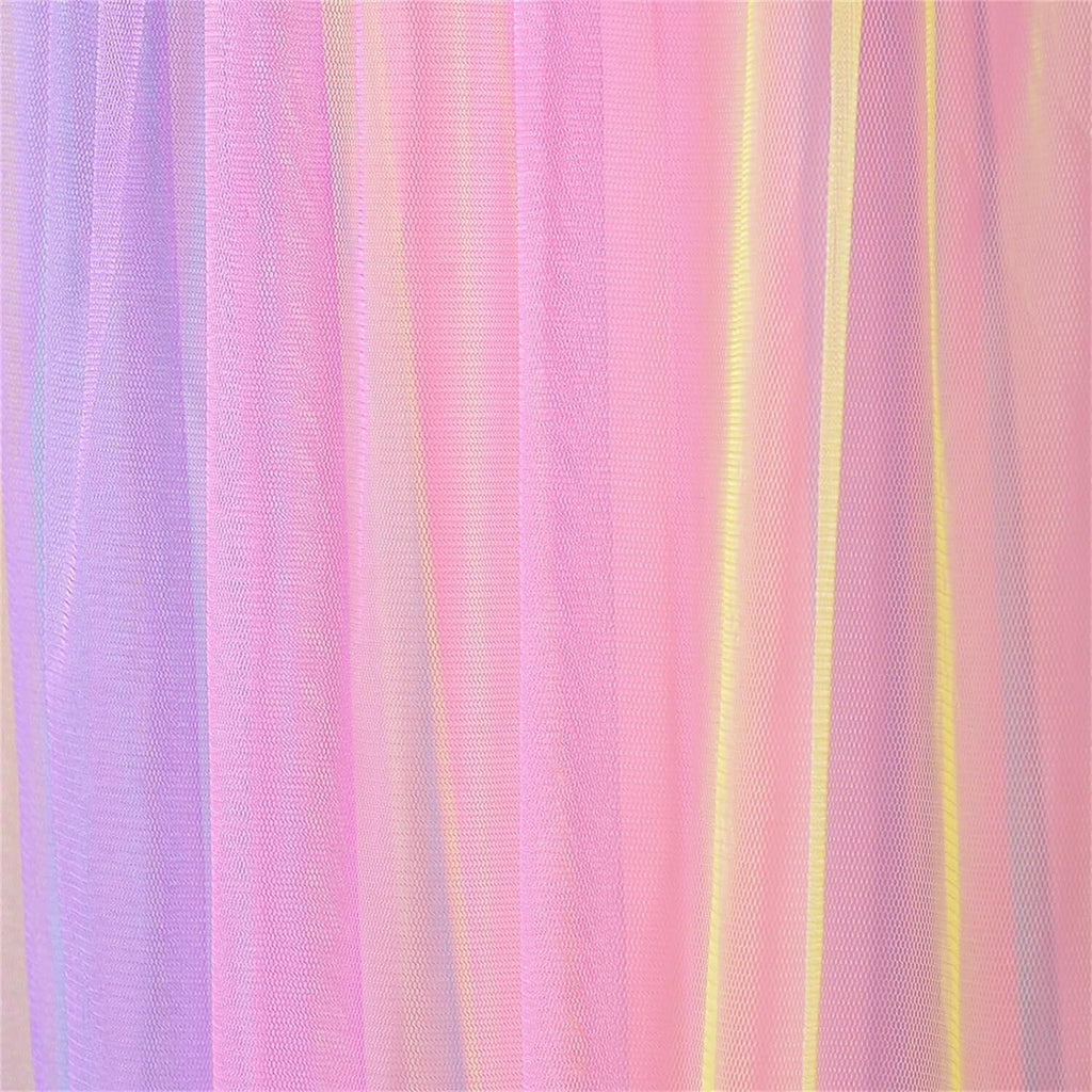 Comtelek Mosquito Net Bed Canopy for Girls,King Canopy Bed Curtains Full Queen Size from Ceiling,Dome Mosquito Netting Bed Tent Twin Girls Princess Canopy Bed White Decor for Baby Crib (Light Rainbow)
